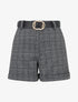 Short à revers imprimé tartan - Gris - 1