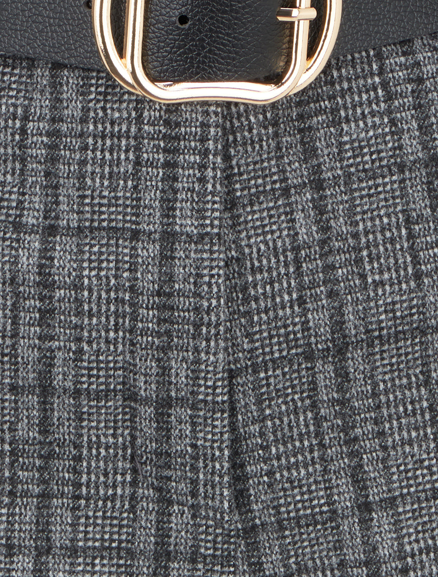 Short à revers imprimé tartan - Gris - 3