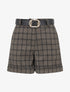 Short à revers imprimé carreaux - Taupe - 1