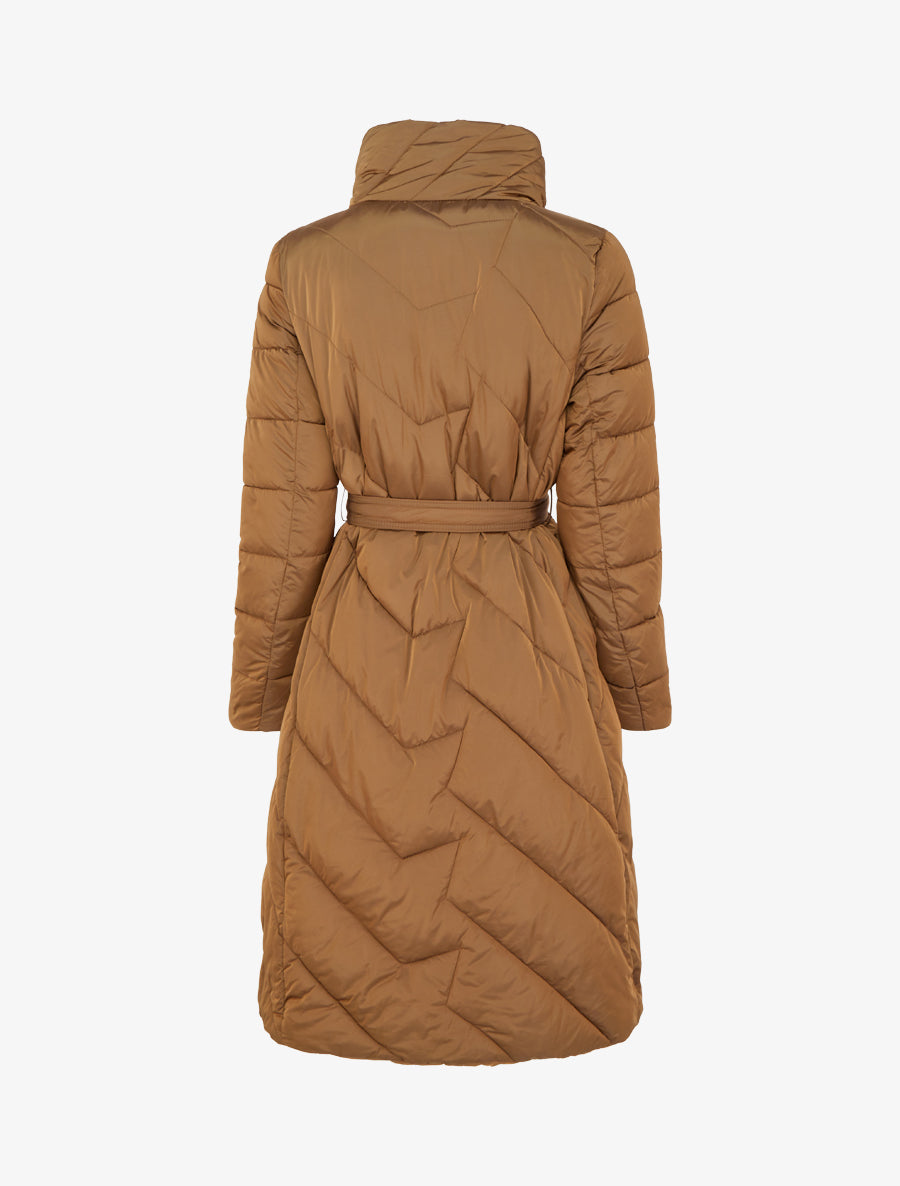 Doudoune longue à col montant - Camel - 2