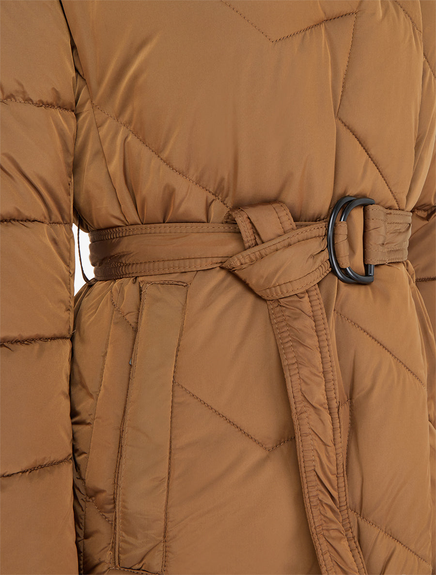 Doudoune longue à col montant - Camel - 3