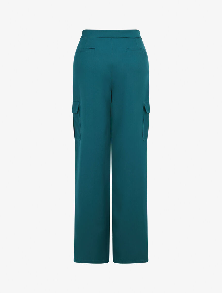 Pantalon droit à poches - Bleu canard - 2