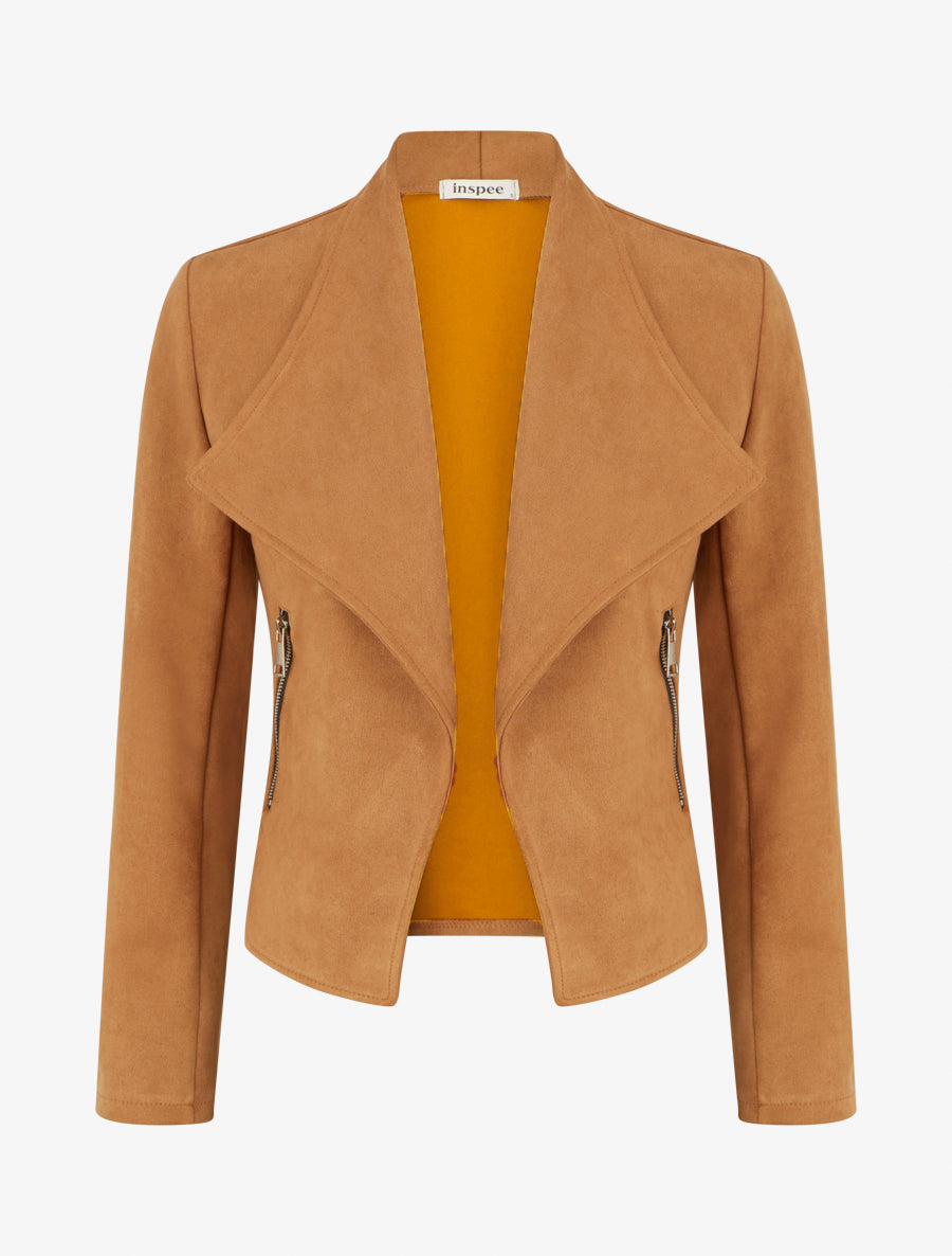 Giacca in camoscio sintetico con tasche decorative con zip - Chameau