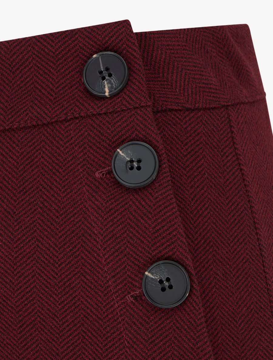 Pantaloni a palazzo dritti stampati a spina di pesce - Bordeaux