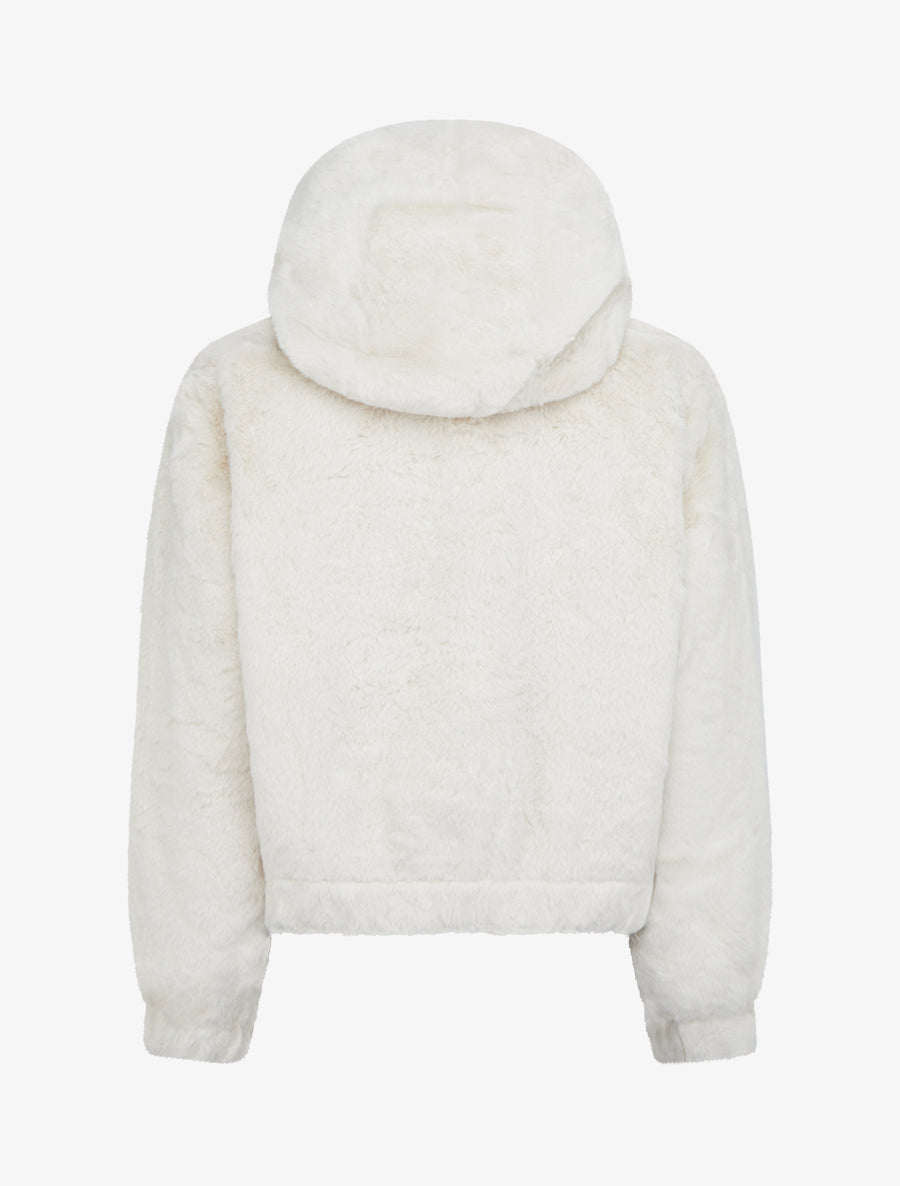 Blouson ample en fourrure synthétique - Blanc - 2