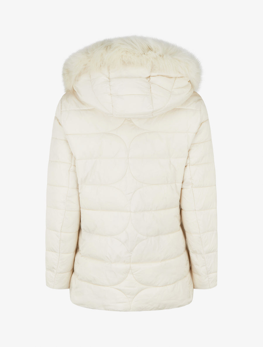 Doudoune droite à capuche amovible - Blanc - 2