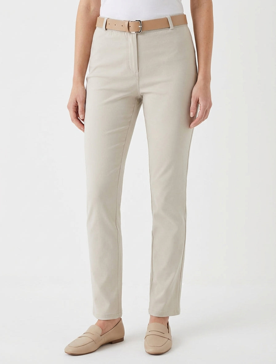 Pantaloni dritti tinta unita - Beige