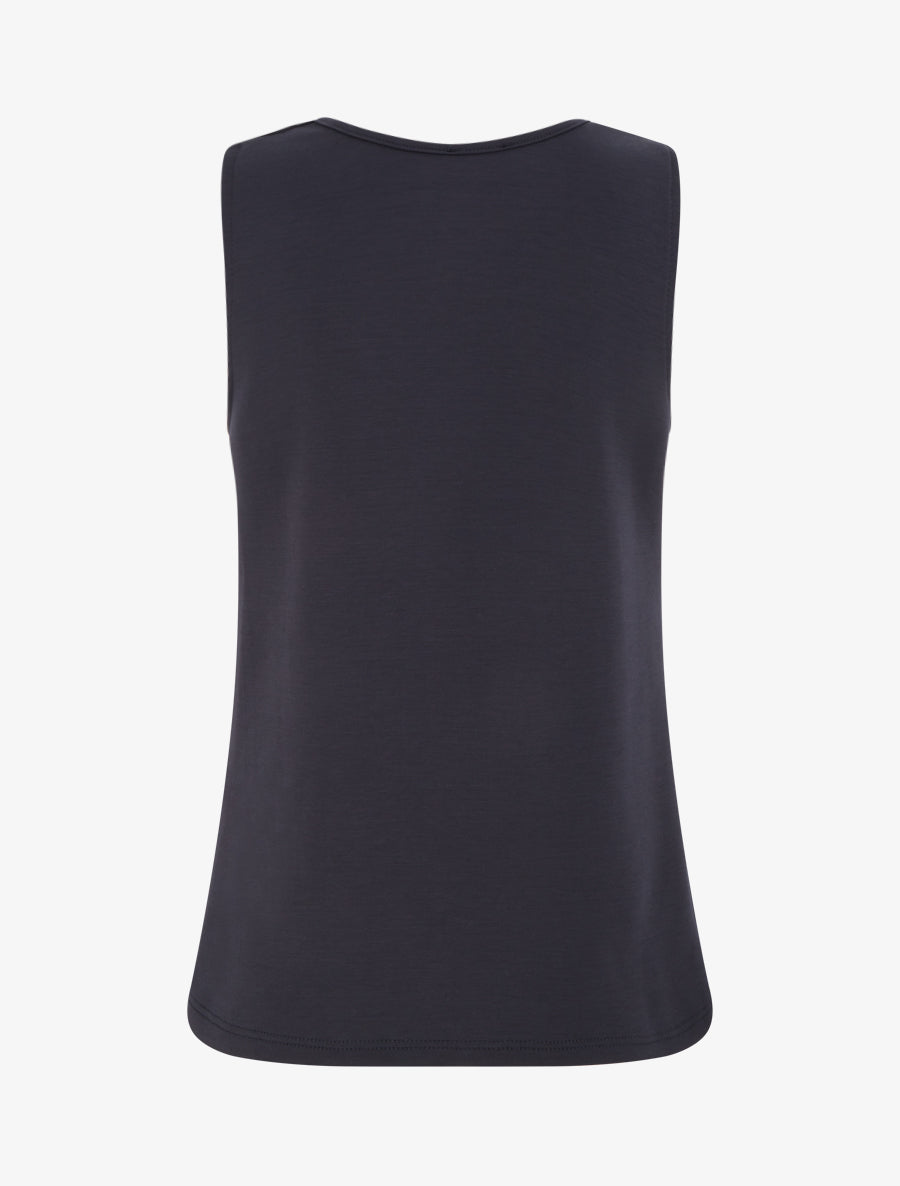 Top sans manches à bijou texturé - Bleu nuit - 2