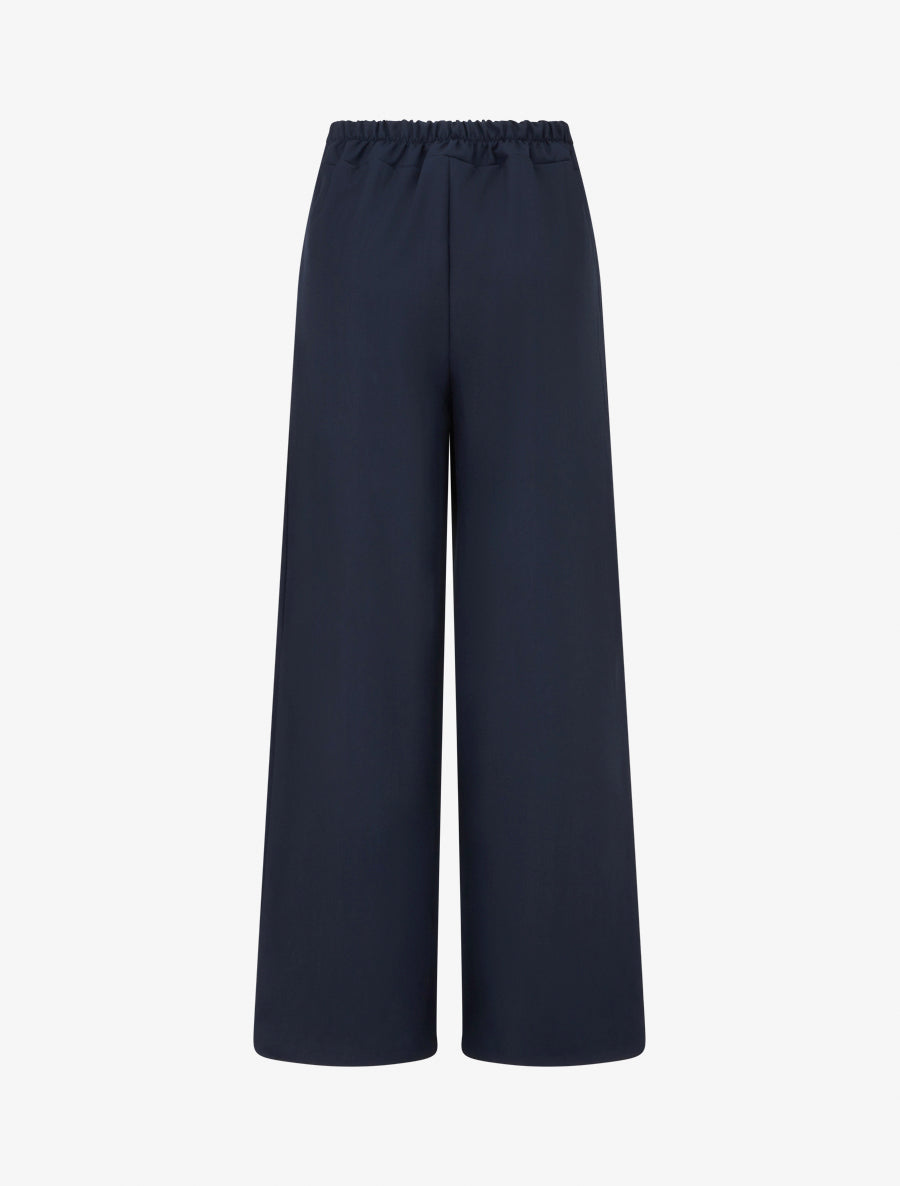 Pantalon ample à sangle et boutons - Marine - 2