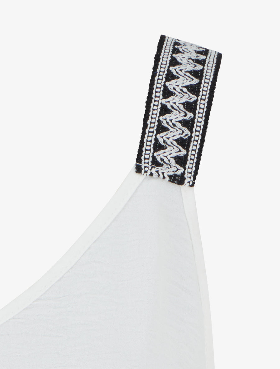 Débardeur uni à bretelles fantaisies - Blanc - 3