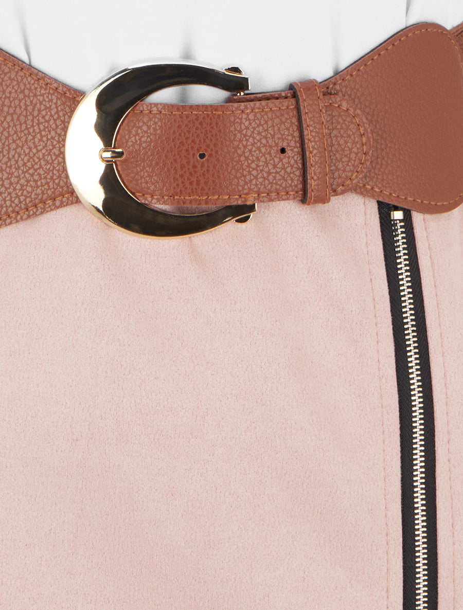 Robe bimatière à zip - Rose - 3