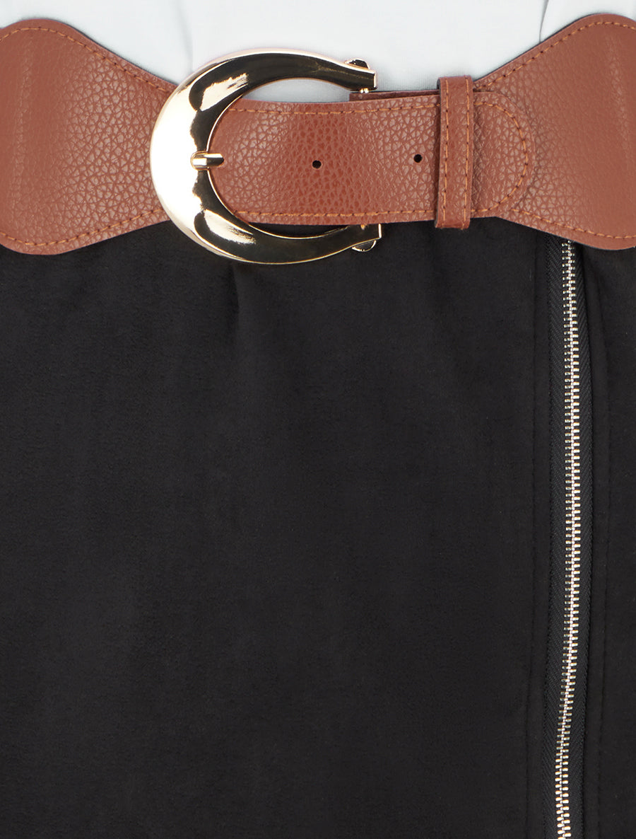 Robe bimatière à zip - Noir - 3