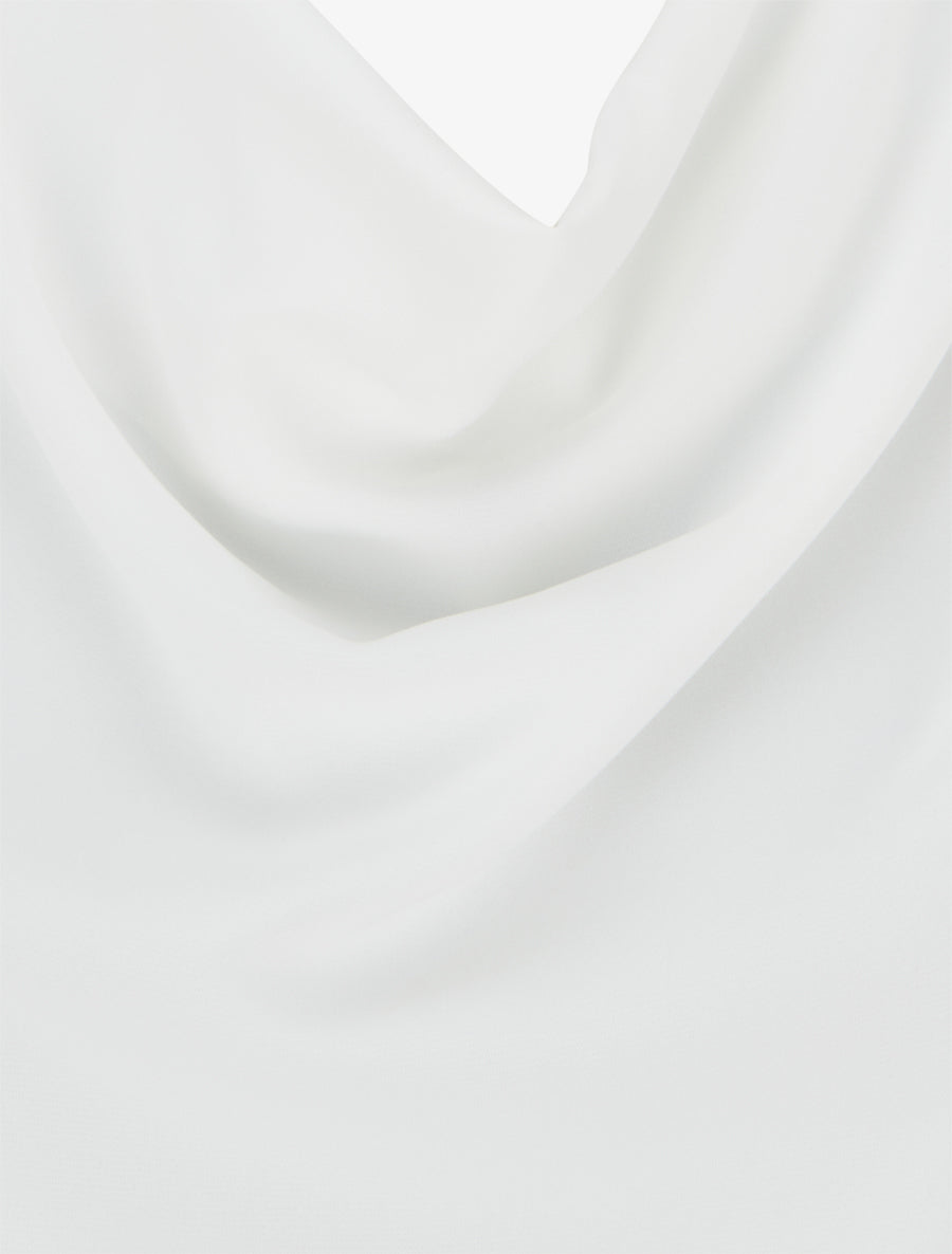 Top uni à empiècement bijou - Blanc - 3