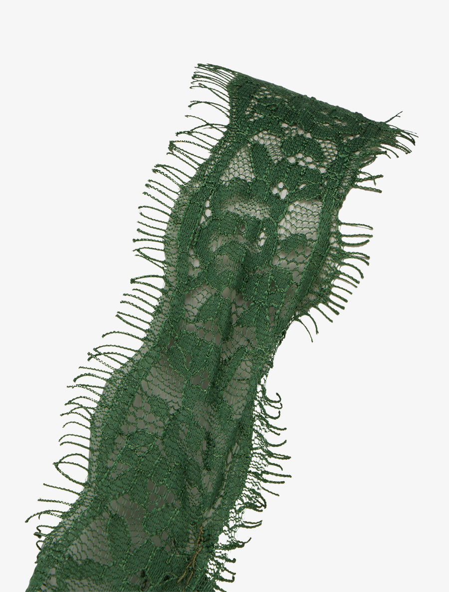 Caraco à bretelles et bords en dentelle - Kaki - 3