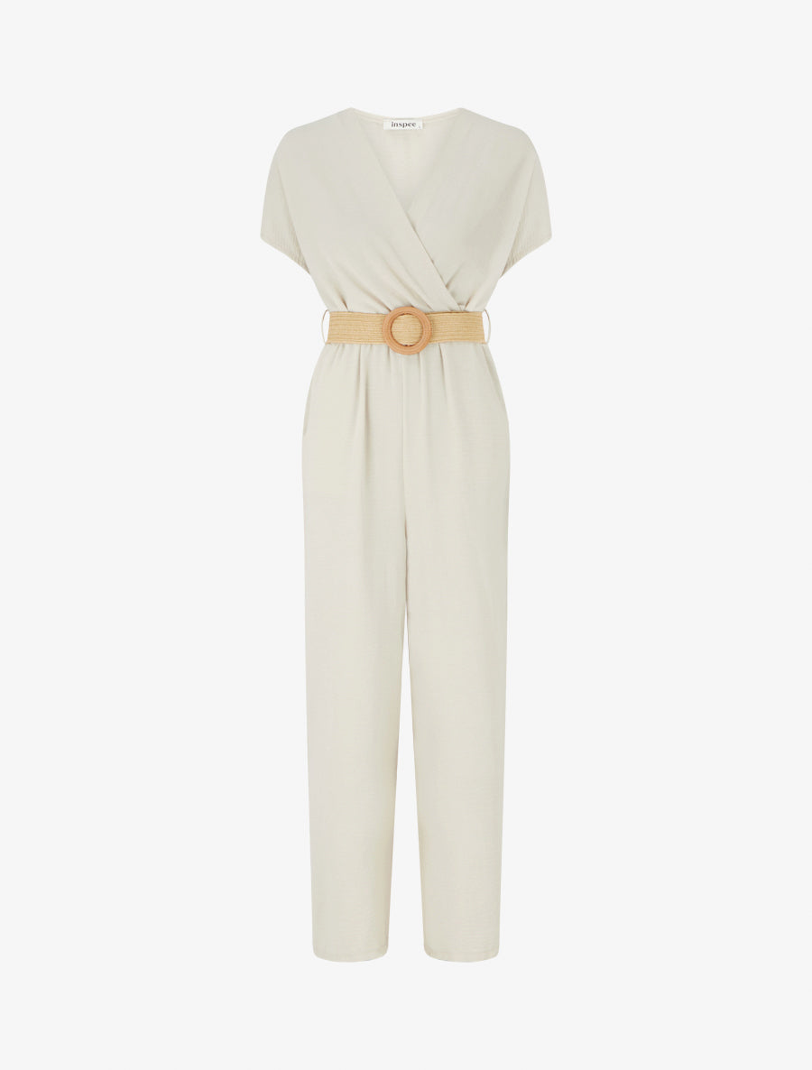 Combinaison droite à manches courtes - Beige - 1
