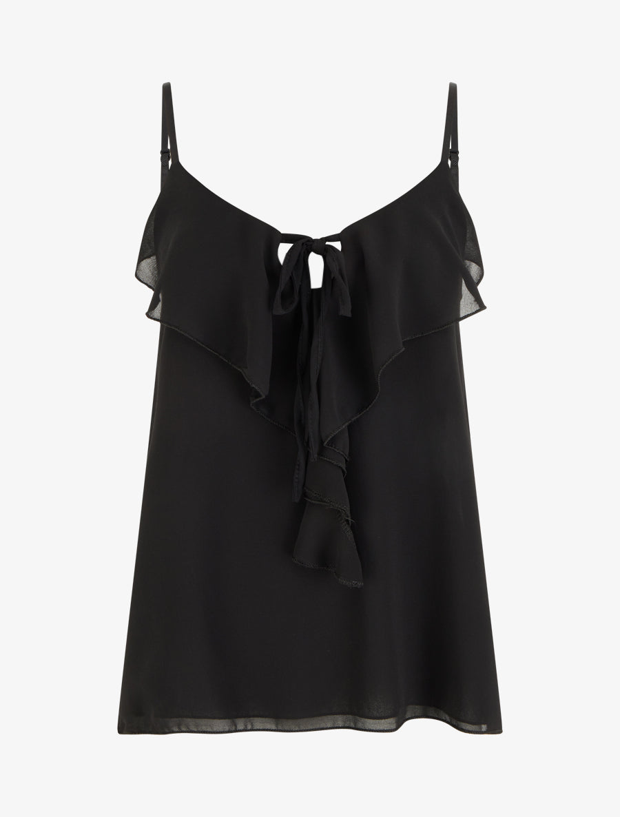 Caraco uni en voile - Noir - 1