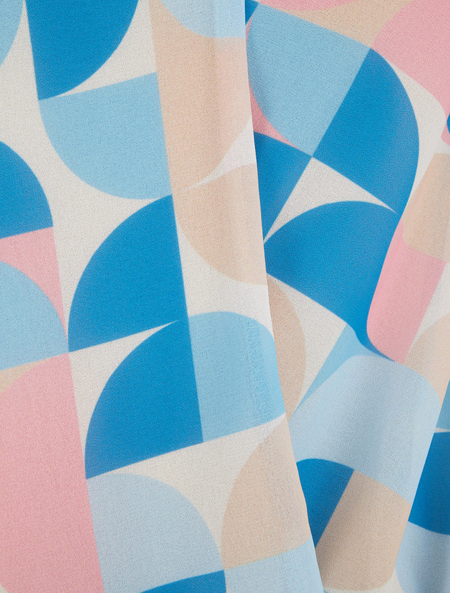 Top boule sans manches imprimé graphique - Bleu ciel - 3