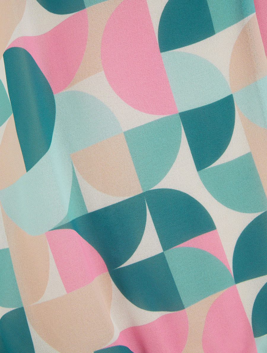 Top boule sans manches imprimé graphique - Vert d&