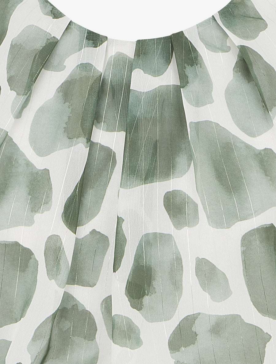 Top imprimé girafe à rayures irisées - Kaki - 3