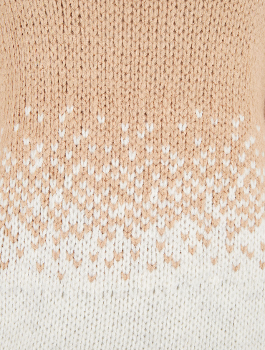 Pull en maille bicolore - Beige - 3