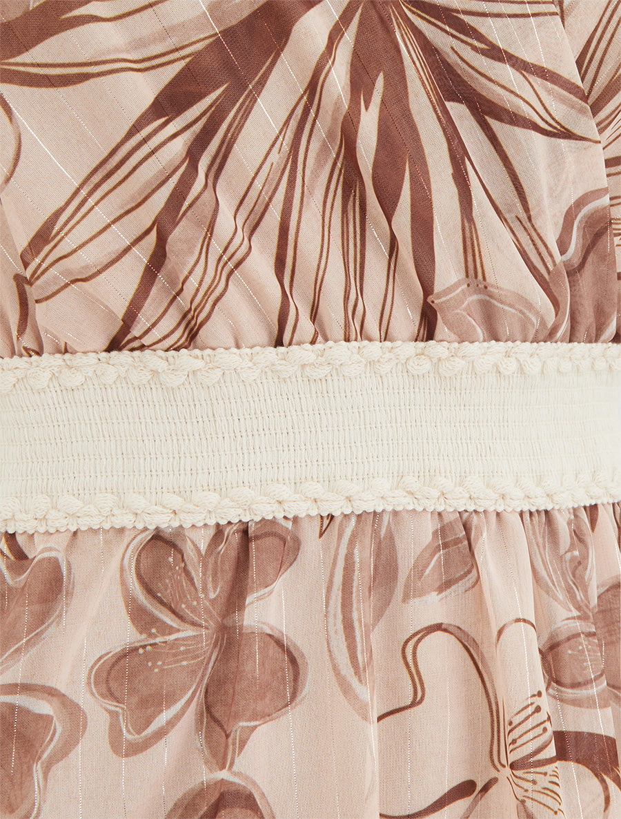 Robe patineuse sans manches imprimé fleuri - Marron - 3