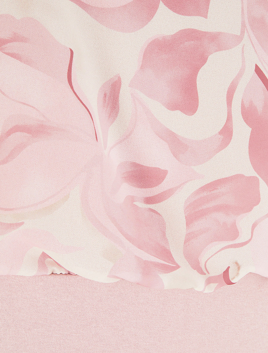 Top droit manches courtes imprimé floral - Rose - 3