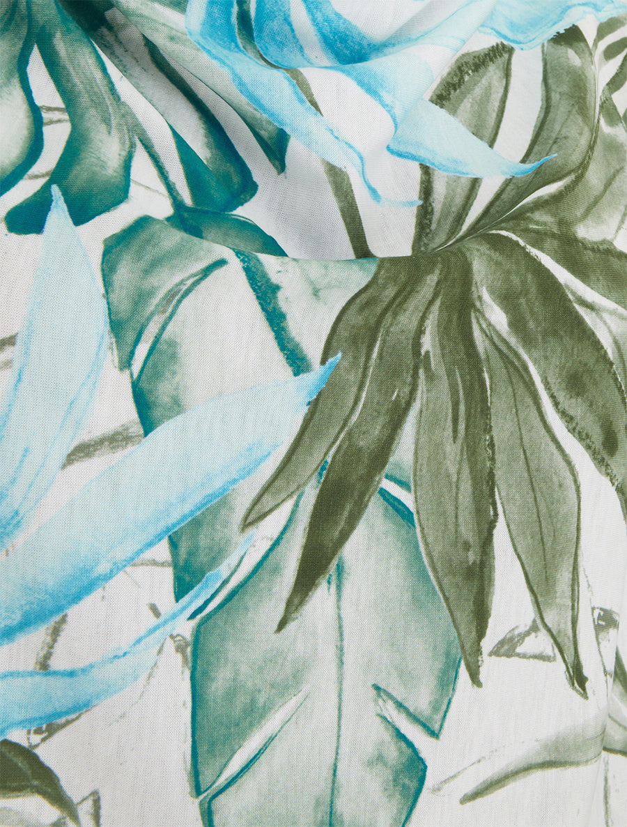 Top tropical manches 3/4 et effet plissé - Kaki - 3