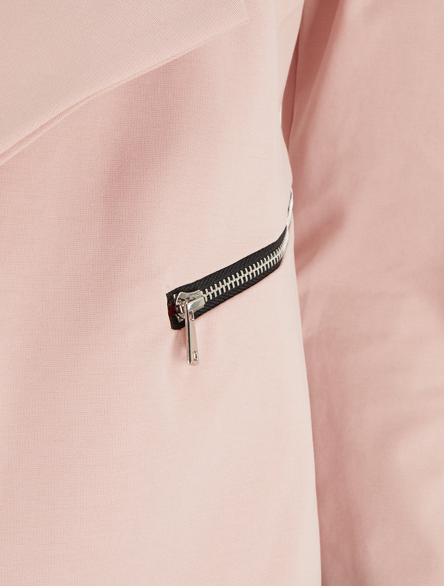 Veste droite à poches zippées - Rose - 3