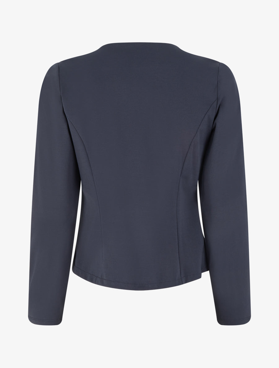 Veste droite à poches zippées - Marine - 2
