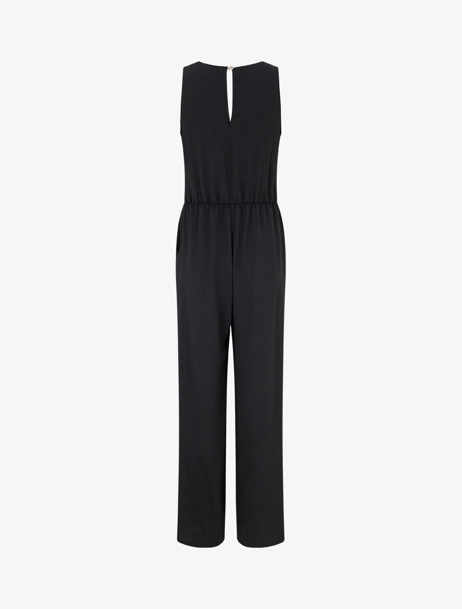 Combinaison unie à empiècement bijou escargot - Noir - 2