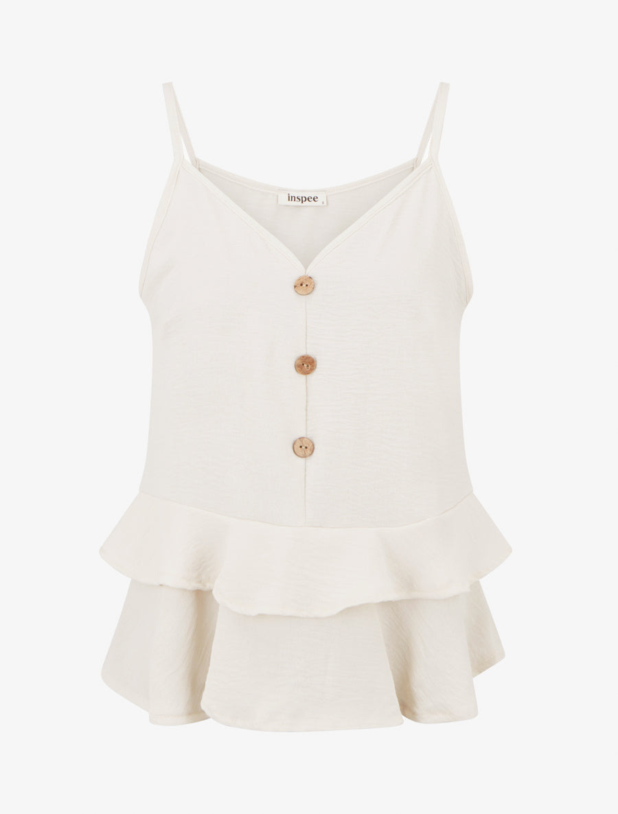 Caraco fluide à volants - Écru - 1