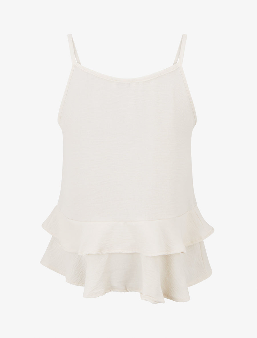 Caraco fluide à volants - Écru - 2