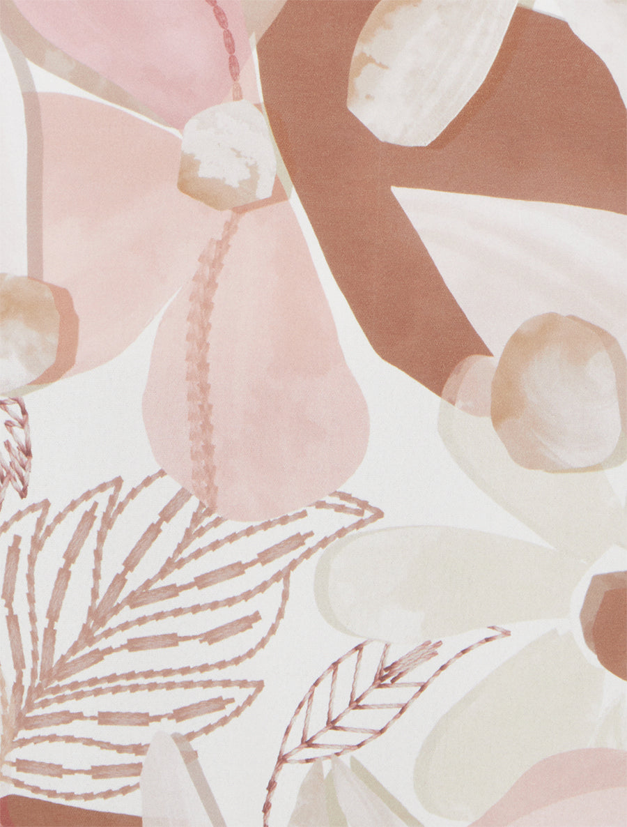 Canotta satinata a fiori con nodo - Beige