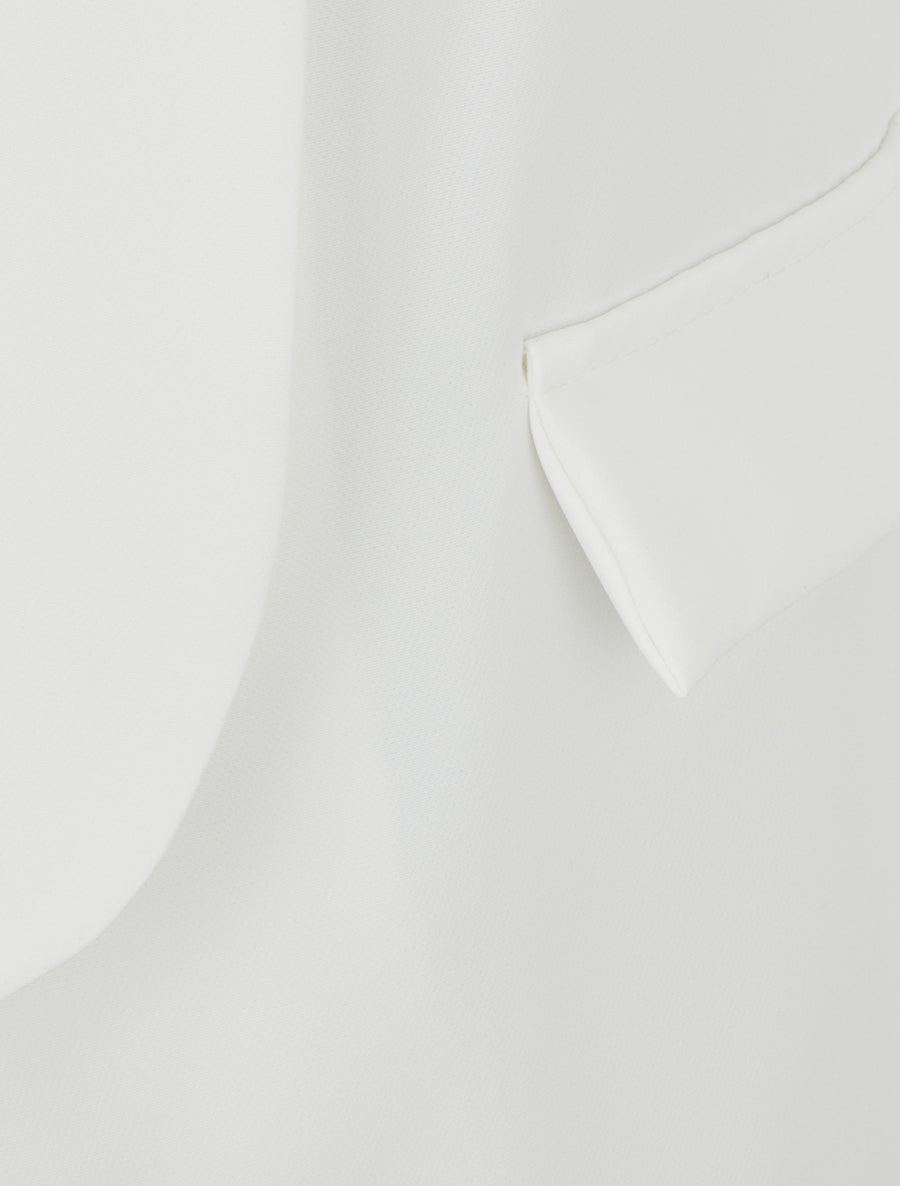 Blazer uni à manches longue - Blanc - 3