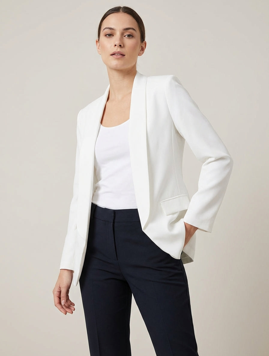 Blazer semplice a maniche lunghe - Bianco
