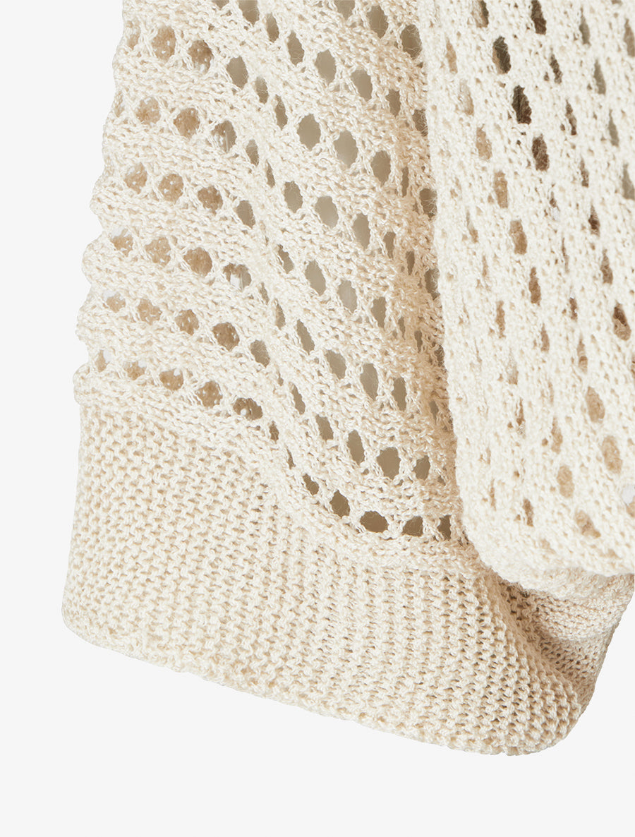 Gilet ajouré à nouer - Beige - 3