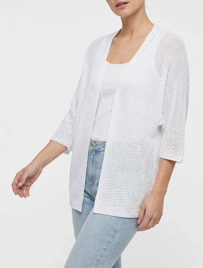Gilet aperto in maglia - Bianco