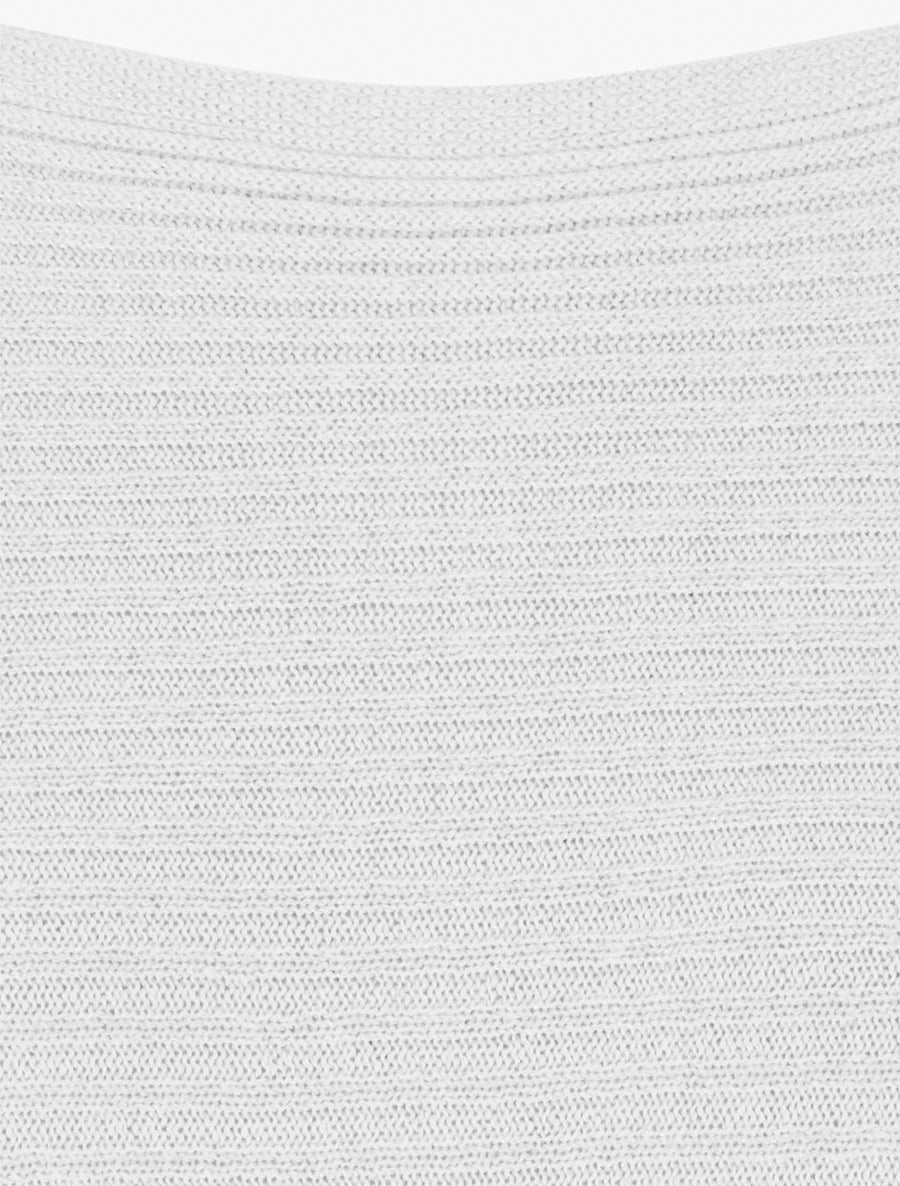 Pull fin irisé à manches longues chauves-souris - Blanc - 3