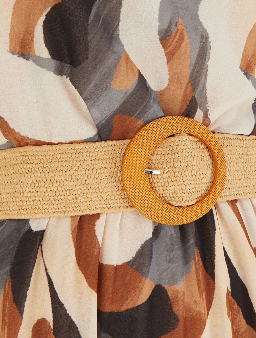 Robe à mancherons volantés imprimé fantaisie - Noir - 3