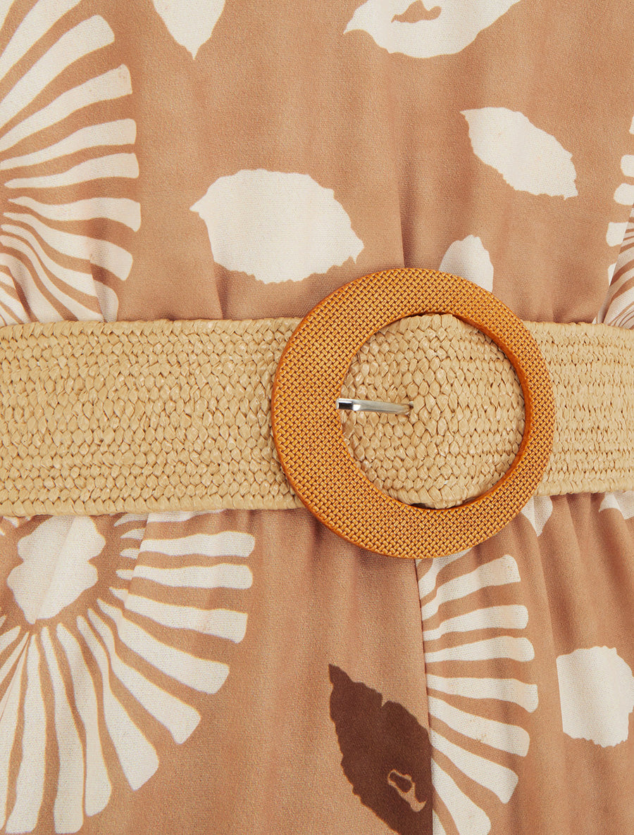 Combinaison imprimé fantaisie à bretelles motif coeurs - Camel - 3