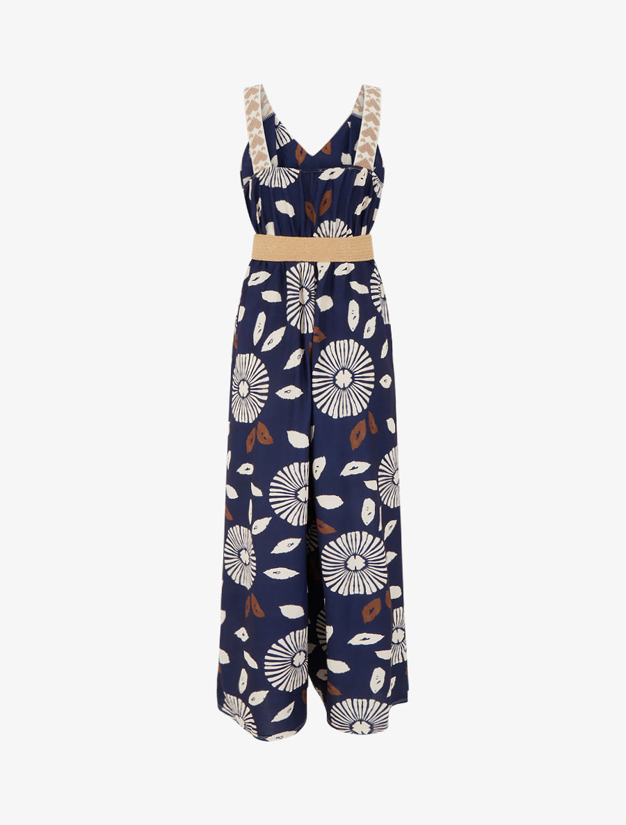 Combinaison imprimé fantaisie à bretelles motif coeurs - Marine - 2