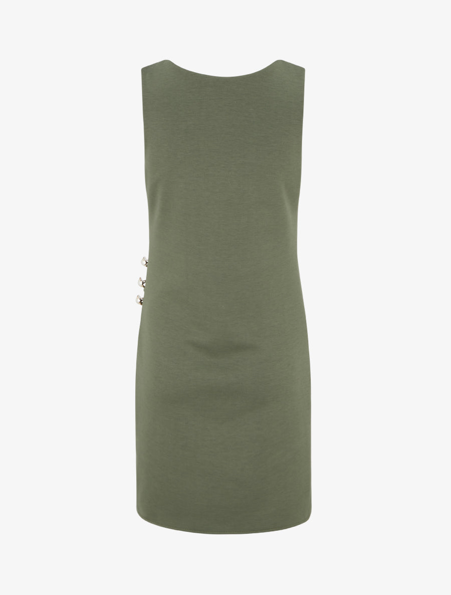 Robe ajustée à boutons décoratifs - Kaki - 2