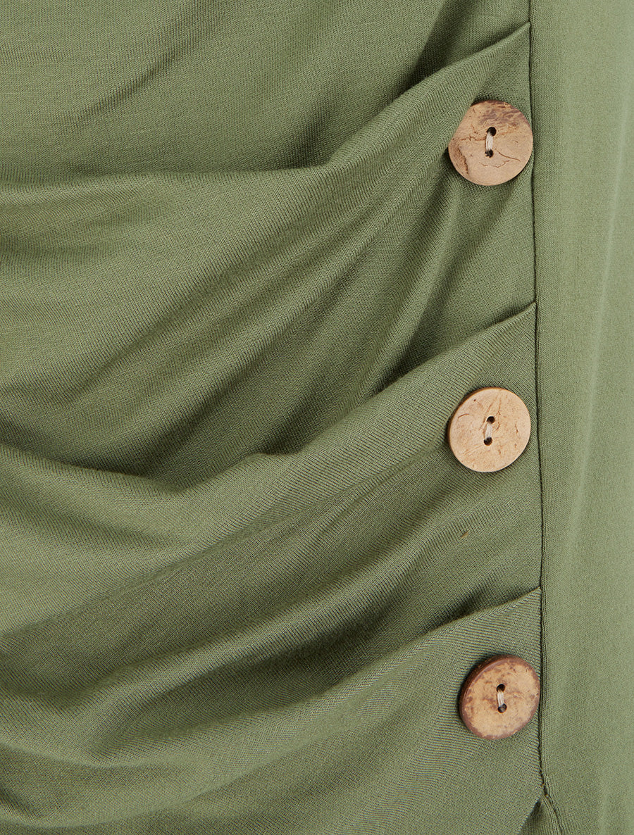 Top uni sans manches à col rond - Kaki - 3