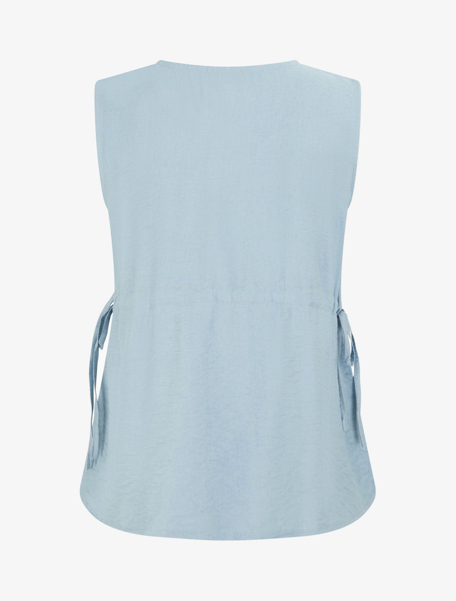 Top fluide à col V - Bleu - 2