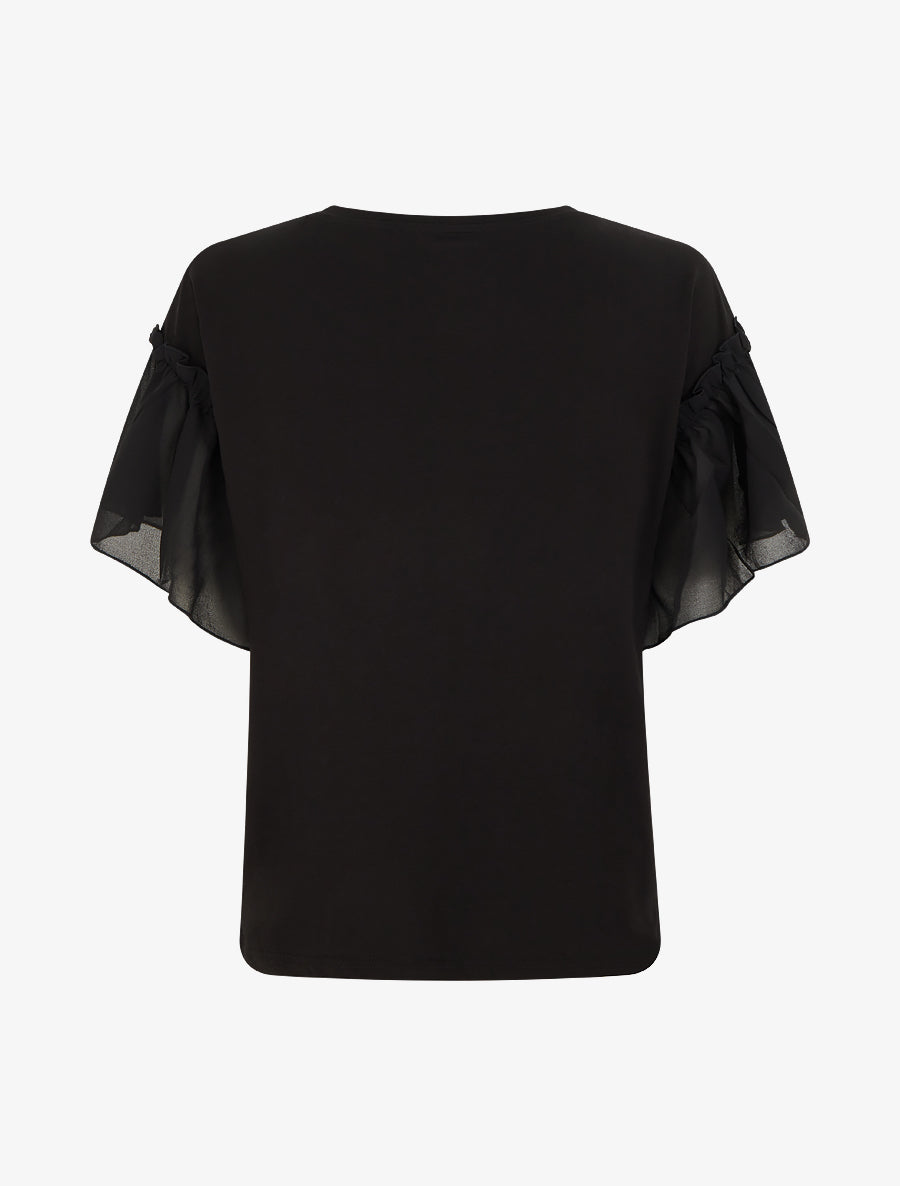 T-shirt motif sunset à strass - Noir - 2