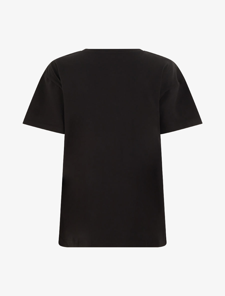 T-shirt à motif floral et strass - Noir - 2