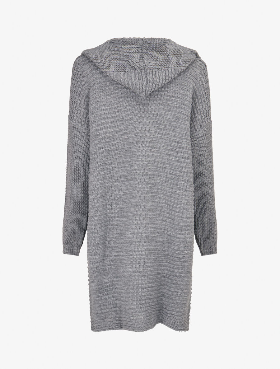 Gilet en maille à capuche - Gris - 2