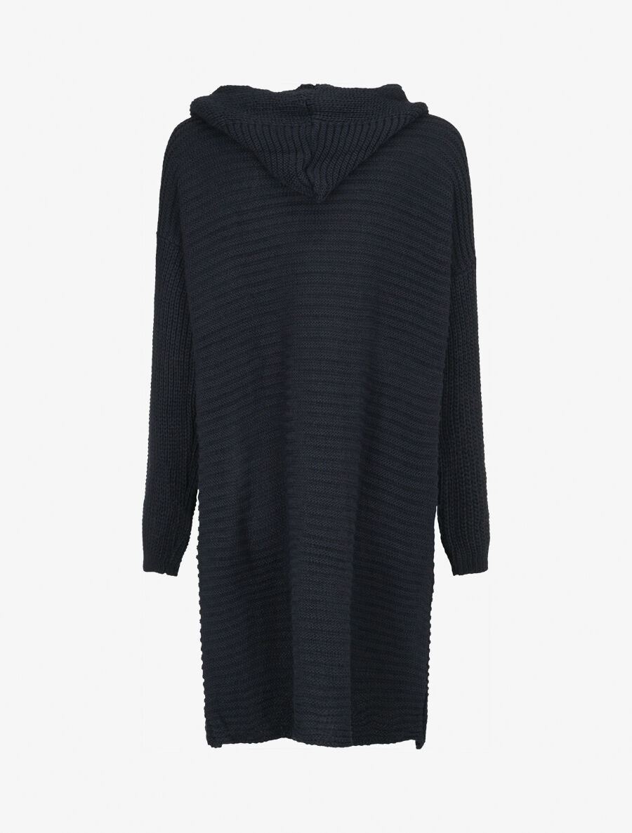 Gilet en maille à capuche - Marine - 2