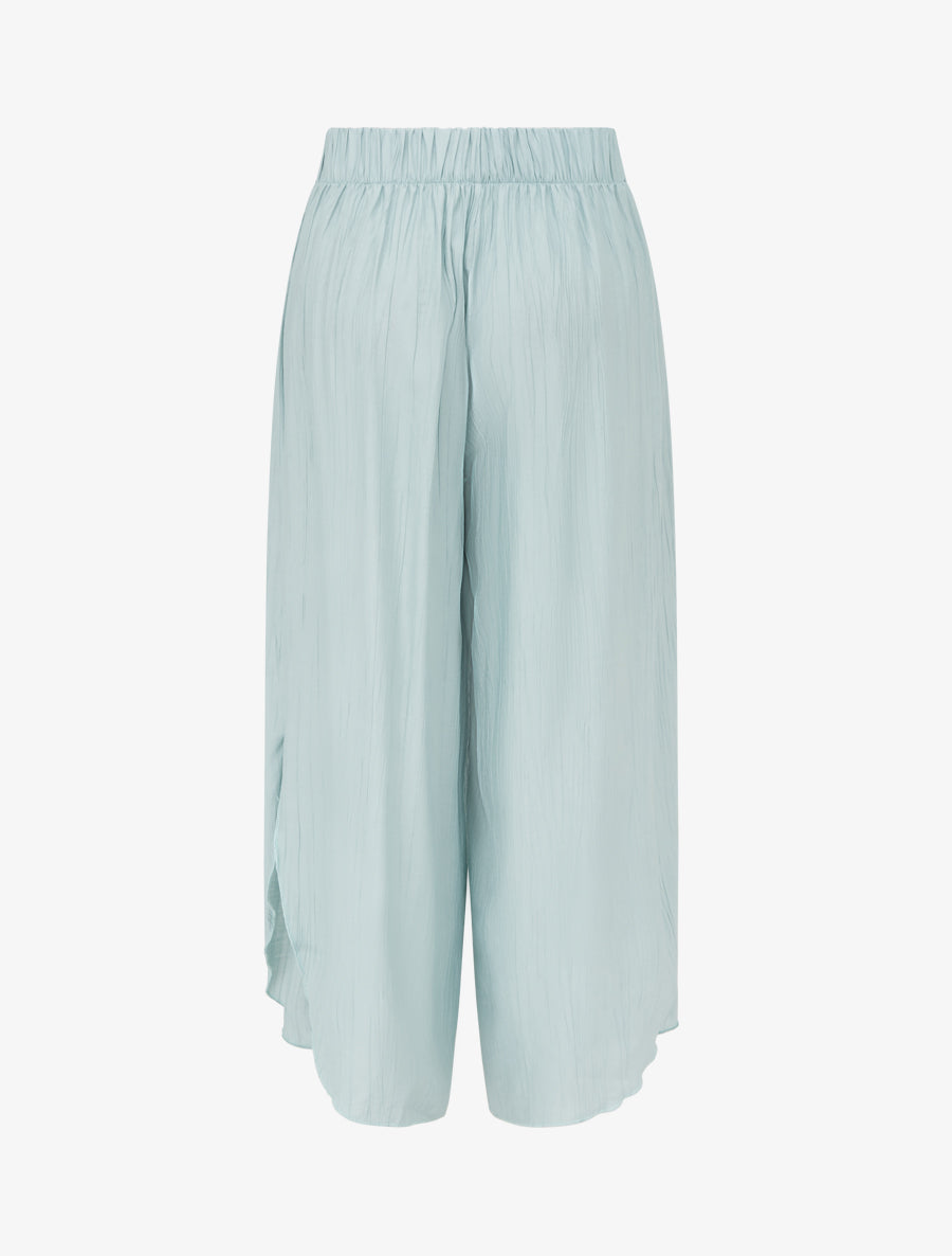 Pantalon texturé style sarouel fendu - Turquoise - 2