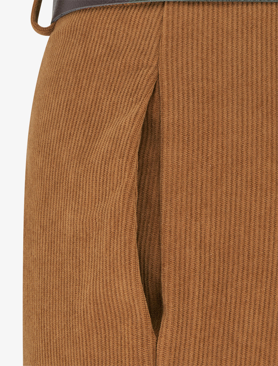 Pantalon uni côtelé - Camel - 3